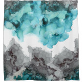 fumeur, bleu, turquoise, gris, noir, rideau de dou (Devant)