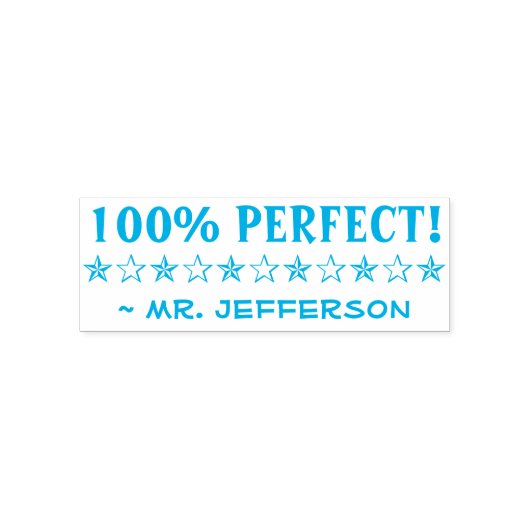 Fun "100% PERFECT!" Educator Rubber Stamp Zelfinktende Stempel (Design)