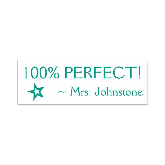 Fun "100% PERFECT!" Educator Rubber Stamp Zelfinktende Stempel (Design)