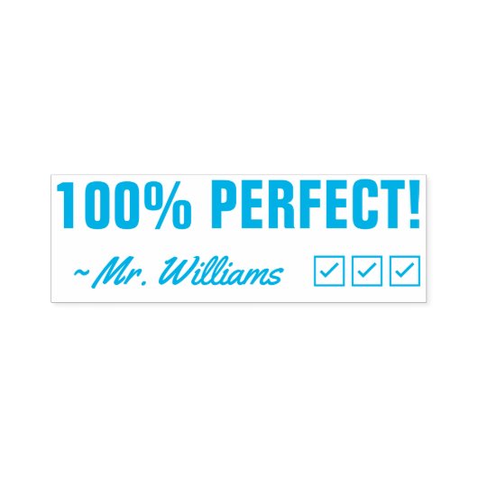 Fun "100% PERFECT!" Feedback Rubberstempel Zelfinktende Stempel (Design)