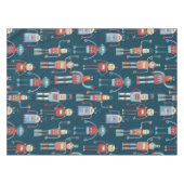 Fun 1950s Style Retro Robot Pattern Dark Tafelkleed (Voorkant (Horizontaal))