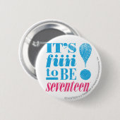 Fun. 2 B 17-Aqua Ronde Button 5,7 Cm (Voorkant /achterkant)