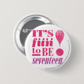 Fun. 2 B 17-Magenta Ronde Button 5,7 Cm (Voorkant /achterkant)