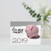 Fun 3D Pig douane Jaar Groet in Vietnamees HPc Briefkaart (Staand voorkant)