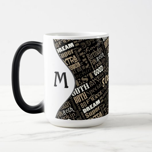 Fun 80th Birthday Party Personalized Monogram Magische Mok (Links)