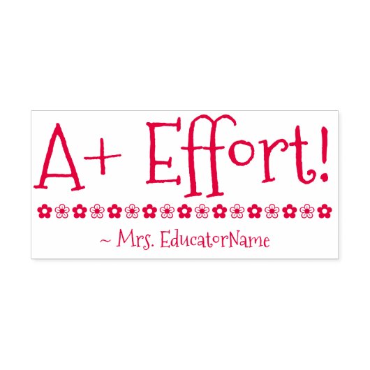 Fun "A+ Infort!" + Instructeur Naam Rubber Stempel (Design)