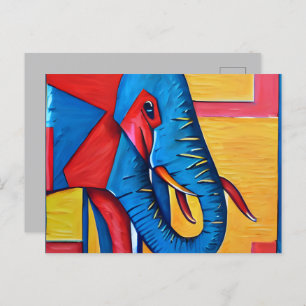 Fun Abstract Artsy Little Elephant Briefkaart