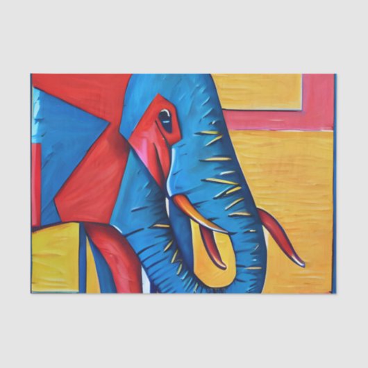 Fun Abstract Artsy Little Elephant Tissuepapier (Voorkant)