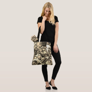 "Fun Abstract Neutral Black Tan Colors" Canvas tas