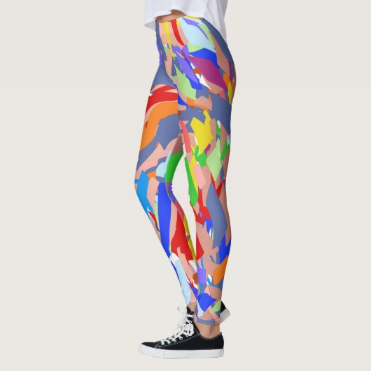 Fun Abstract ontwerp Red Blue Roos Gold Leggings (Links)