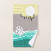 Fun Abstract Sunset Beach Shell & Name Bad Handdoek (Handdoek)