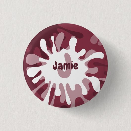 Fun Abstracte roodplaatjesschildernaam Ronde Button 3,2 Cm (Voorkant)