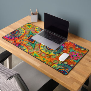 Fun Abstrait Motif moderne Rainbow Coloured Swirl