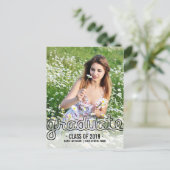 Fun Afstuderen Foto Briefkaart Uitnodigen (Staand voorkant)