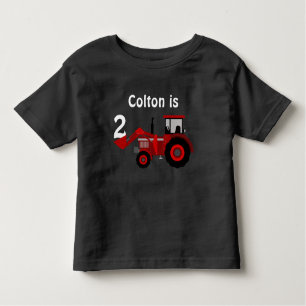 Fun "Age" en "Name" Red Tractor Birthday Kinder Shirts