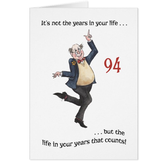 Fun Age-specific 94th Birthday Kaart for a Man (Voorkant)