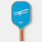 Fun Airplane Simple Monogrammed Blue Aviation Pickleball Paddle (Voorkant)