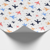 Fun Airplane Travel Pattern Colorful Jets Cadeaupapier (Hoek)