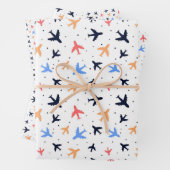 Fun Airplane Travel Pattern Flat Inpakpapier Vel (In situ)
