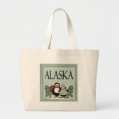 Fun Alaska Winter Design T-shirt Gift Grote Tote Bag (Voorkant)