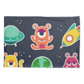 Fun aliens Aangepaste foto-kussen voor jongen Kussensloop (Achterkant-Links)