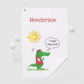 Fun Alligator Golfer Golf Towel Golfhanddoek (Insitu)