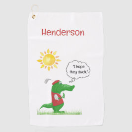 Fun Alligator Golfer Golf Towel Golfhanddoek