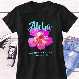 Fun Aloha Tropical Birthday Luau Party T-shirt