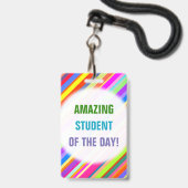 Fun "AMAZING STUDENT VAN DE DAG!" Badge (Voorzijde met lanyard)