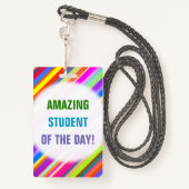 Fun "AMAZING STUDENT VAN DE DAG!" Badge (Achterkant met draagriem)