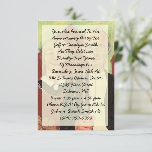 FUN ~ American Gothic Jubileum Party Invitation Kaart (Staand voorkant)