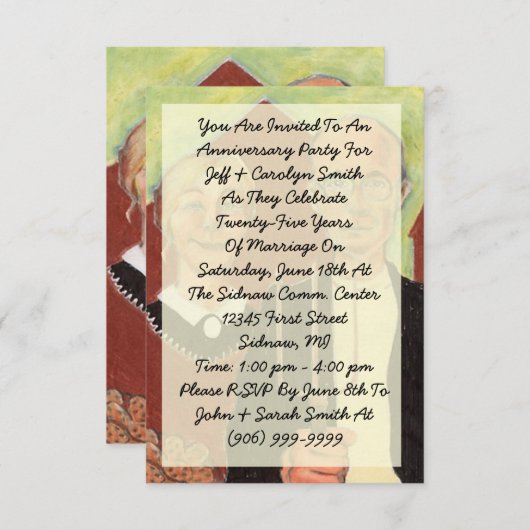 FUN ~ American Gothic Jubileum Party Invitation Kaart (Voorkant / Achterkant)