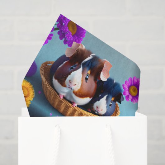 Fun and cute guinea pigs  tissuepapier (Cadeauzakje)