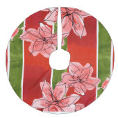 FUN AND FABULOUS CHRISTMAS TREE SKIRT IMITATIE LINNEN KERSTBOOM KLEED (Voorkant)