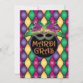 Fun and Festive, Mardi Gras Invitations Kaart (Achterkant)
