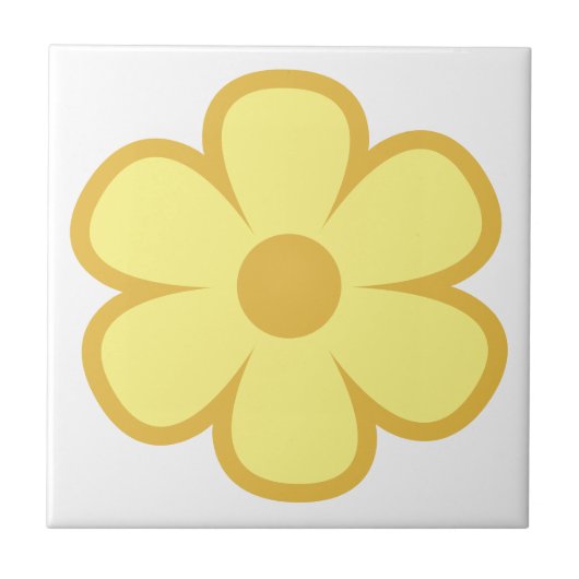 Fun and Funky 60s 70s Retro Flower Ceramic Tile Tegeltje (Voorkant)