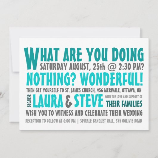 Fun and Modern Weddenschap - Elke kleur Kaart (Voorkant)