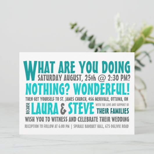 Fun and Modern Weddenschap - Elke kleur Kaart (Staand voorkant)