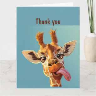 Fun Animal Humor Giraffe Dank u Kaart