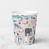 Fun Animal Menagerie Papieren Bekers (Achterkant)