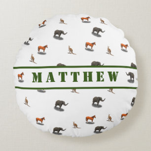 Fun Animal Personnalisé Thème Coussin Rond