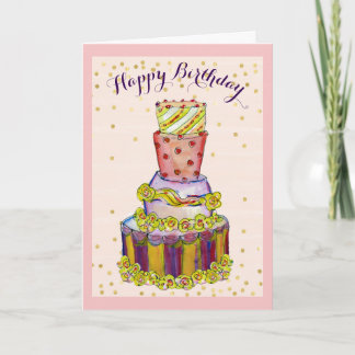 Fun anniversaire Cake carte d'anniversaire
