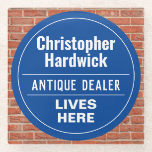 Fun Antiek Dealer Wall Plaque Style Glazen Onderzetter