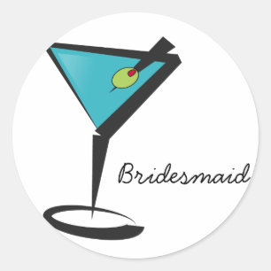 Fun Aqua Martini Ronde Sticker