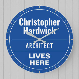 Fun Architect Wall Plaque Style Grote klok