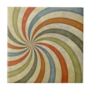 Fun Art Deco Colorful Swirl Tegeltje