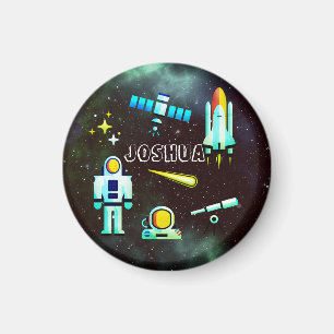 Fun Astronaut Rocket Cosmic gepersonaliseerd Magneet