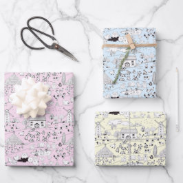 Fun At The Farm - Cute Funny Farm Scene Inpakpapier Vel