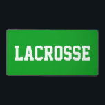 Fun Athletic White LACROSSE Text On Bright Green<br><div class="desc">This sporty bold design features white athletic LACROSSE text against bright green background.  The colors and text in this design can be personalized.</div>