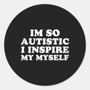 Fun Autism Awareness I are Autistic Proud Kinder M Ronde Sticker